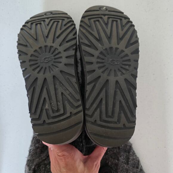 Ugg Gray Lattice Cardy Tall Knit Women's Round Toe Boots Size 9 Style 1016557 - Picture 9 of 11